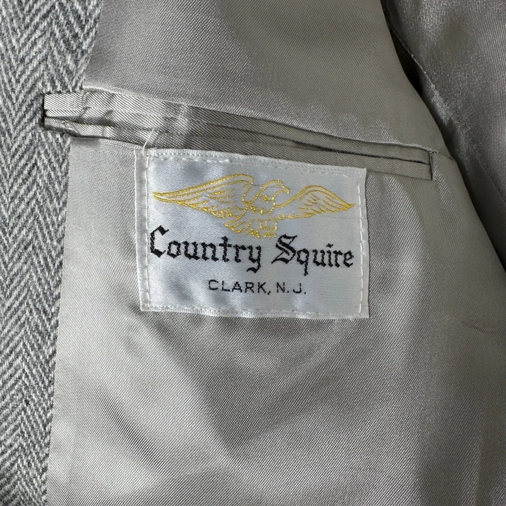 Country Squire Men's Wool Herringbone Blazer Jacket Sport Coat‎ Classic Fit 42